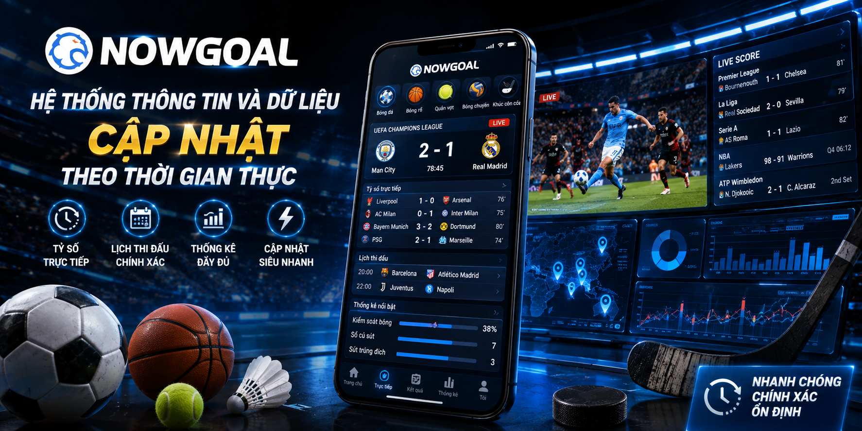 Nowgoal cập nhật tỷ số kết quả nhanh chóng