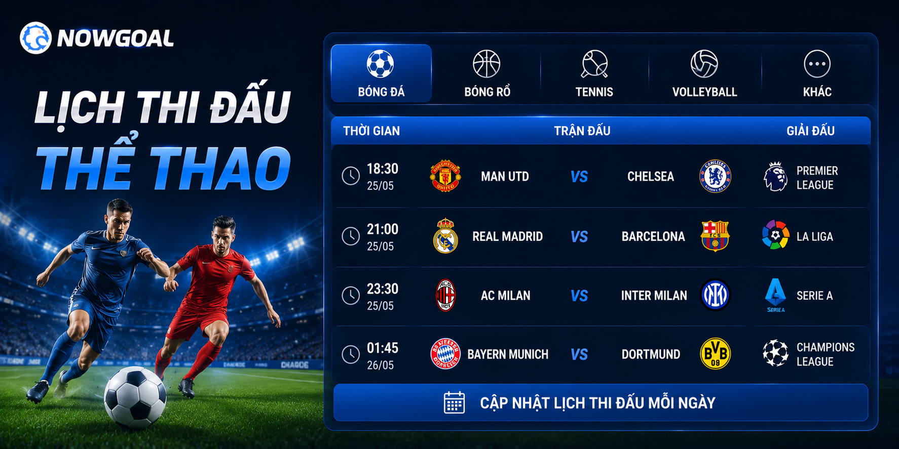 Lịch thi đấu NOWGOAL